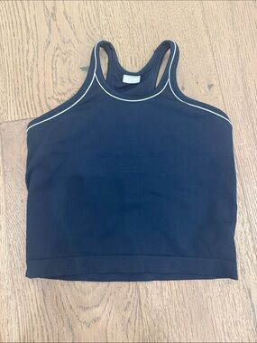 Athleta Girl Navy Racerback Tank with Contrast Trim